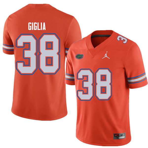 Jordan Brand Men #38 Anthony Giglia Florida Gators College Football Jerseys Sale-Orange - Click Image to Close